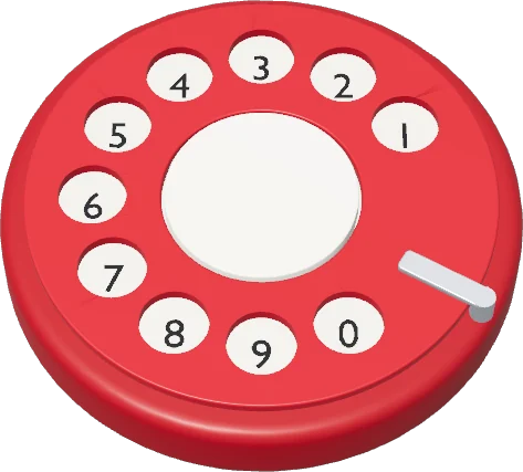 Red rotary dial